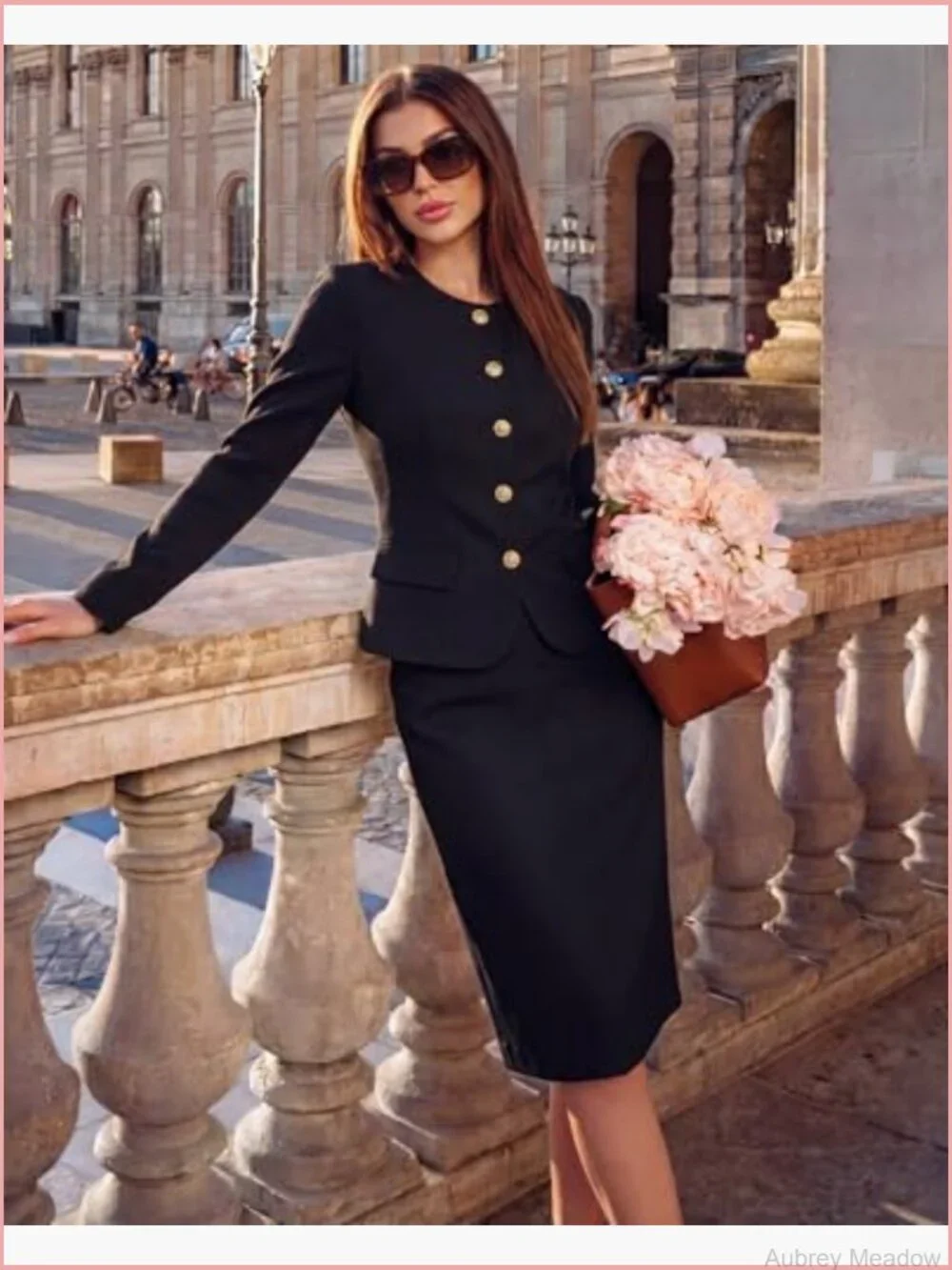 Short Sleeve Square Neck Blazer with Pockets Dressy Casual Work Jacket